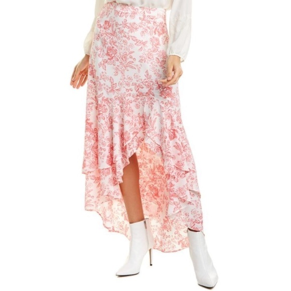 NWT 1. State Porcelain Floral Ruffled Maxi Skirt - Picture 1 of 8